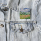 クロード・モネ| Giverny 1885年の近くのケシ分野 缶バッジ (インサイチュ)