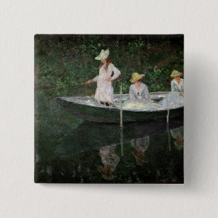 クロード・モネ Giverny、c.1887のボート 缶バッジ