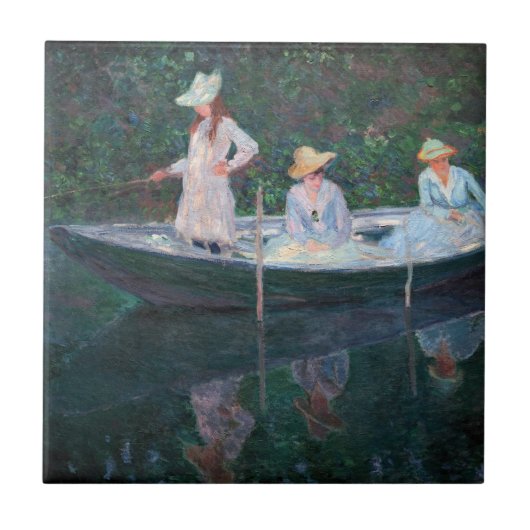 クロード・モネ – In the Norvegienne Boat Giverny タイル (正面)