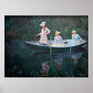 クロード・モネ – In the Norvegienne Boat Giverny ポスター