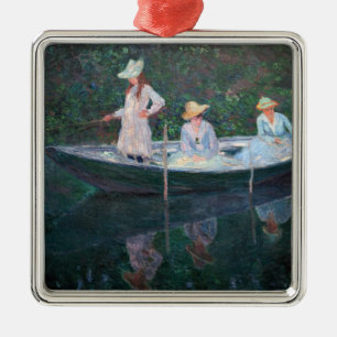 クロード・モネ – In the Norvegienne Boat Giverny メタルオーナメント