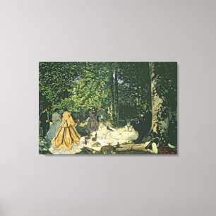クロード・モネ Le Dejeunerのsurのl'Herbe 1865-1866年 キャンバスプリント