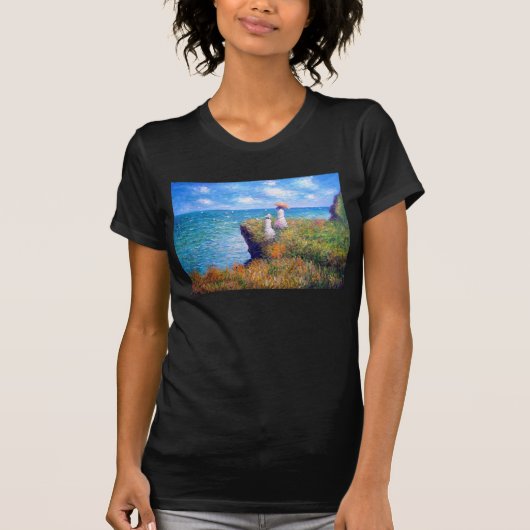 クロード・モネ: Pourvilleの崖の歩行 Tシャツ (正面)