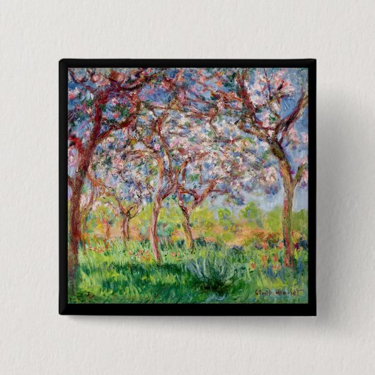 クロード・モネ| Printemps Giverny 缶バッジ (正面)