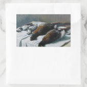 クロード・モネ – Still Life with Pheasants 長方形シール (バッグ)