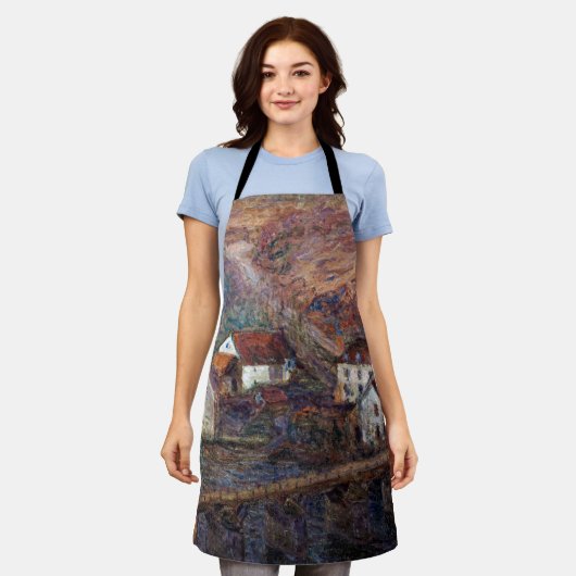 クロード・モネ – The Bridge at Vervy エプロン (着用した状態)