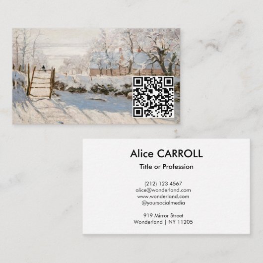 クロード・モネ – The Magpie - QR Code 名刺 (正面/裏面)