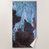 クロード・モネ – The Rocks at Belle-Ile, Wild Coast ビーチタオル (正面)