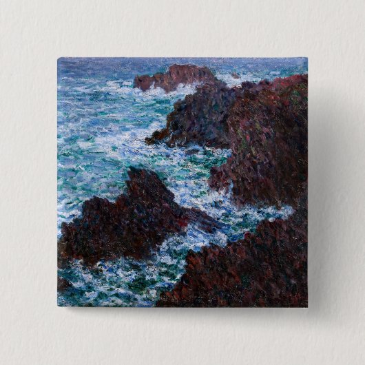 クロード・モネ – The Rocks at Belle-Ile, Wild Coast 缶バッジ (正面)