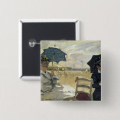 クロード・モネ| Trouville 1870年のビーチ 缶バッジ (正面&裏面)