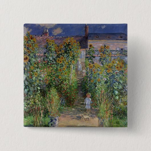 クロード・モネ| Vetheuilの芸術家の庭 缶バッジ (正面)