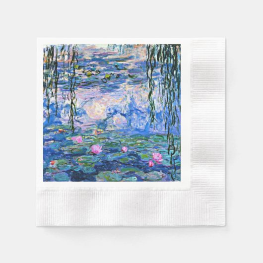 クロード・モネ – Water Lilies, 1919, 縁ありカクテルナプキン (正面)
