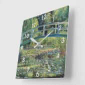 クロード・モネ – Water Lily Pond & Japanese Bridge スクエア壁時計 (傾斜)