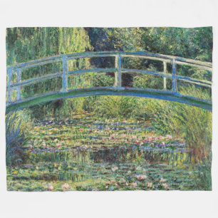 クロード・モネ – Water Lily Pond & Japanese Bridge フリースブランケット