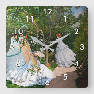 クロード・モネ – Women in the Garden スクエア壁時計