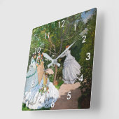 クロード・モネ – Women in the Garden スクエア壁時計 (傾斜)