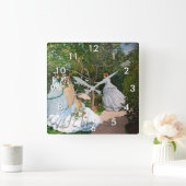 クロード・モネ – Women in the Garden スクエア壁時計 (ホーム)