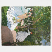 クロード・モネ – Women in the Garden フリースブランケット (正面(横))
