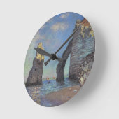 クロード・モネEtretatの運命のギフトの崖 ラウンド壁時計 (傾斜)