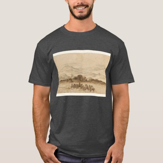 クロード・ロラン「ラティウムの風景と農作業をする人々」 Tシャツ (正面)