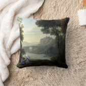 クロード・ロレイン・ランドスケープとハガルと天使 クッション (ブランケット)