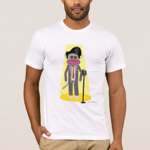 クローナーソックモンキーかわいいレトロ歌手の漫画 Tシャツ