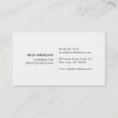 クローバモダンー柄のフォーク、ナイフ、プレートロゴ 名刺 (裏面)