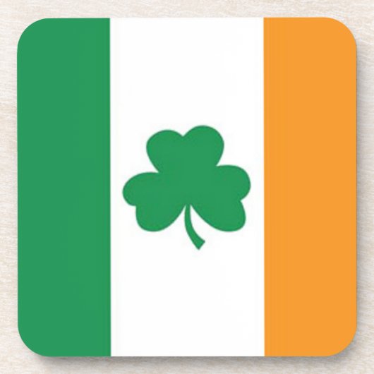 クローバーが付いているアイルランドの旗 コースター (正面)