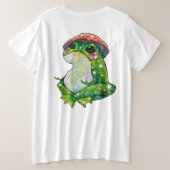 クローバーという名前のカエル プラスサイズTシャツ (デザイン裏面)