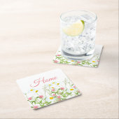 クローバーとデイジー スクエアペーパーコースター (インサイチュ)