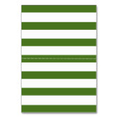 クローバーと緑ストライプのアイリッシュ結婚の護衛カード テーブルナンバー (裏面)