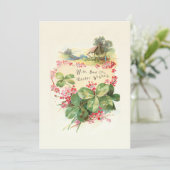 クローバーと野生のバラによるイースターの願い シーズンカード (スタンド正面)