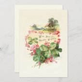 クローバーと野生のバラによるイースターの願い シーズンカード (正面/裏面)