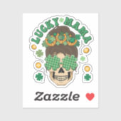 クローバーと馬蹄付きラッキーママスケルトン シール (シート)