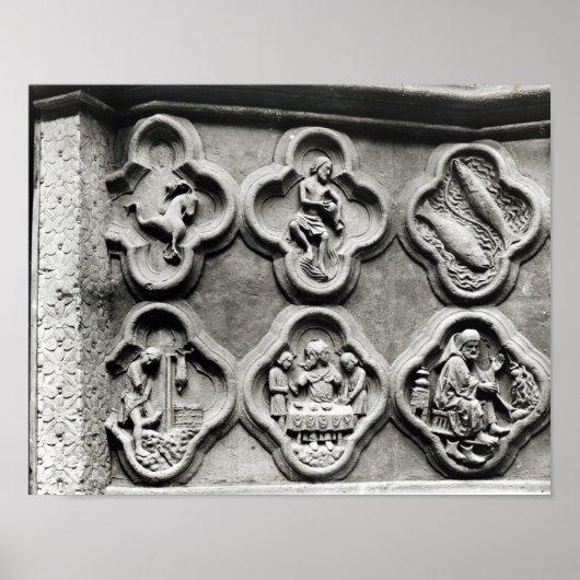 クローバーと〔占星術の〕十二宮図のシンボルや象徴 ポスター (正面)