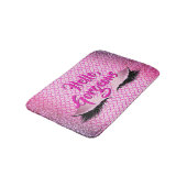 クローバーのこんにちは豪華な化粧のガーリーなピンク バスマット (アングル)