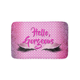 クローバーのこんにちは豪華な化粧のガーリーなピンク バスマット