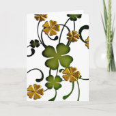 クローバーのつる植物のアイルランドのハッピーバースデーの挨拶状 カード (正面)