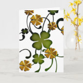 クローバーのつる植物のアイルランドのハッピーバースデーの挨拶状 カード (黄色い花)