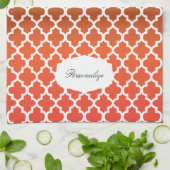 クローバーのオレンジ及びブラウンによって混ぜられる色 キッチンタオル (折り畳み)