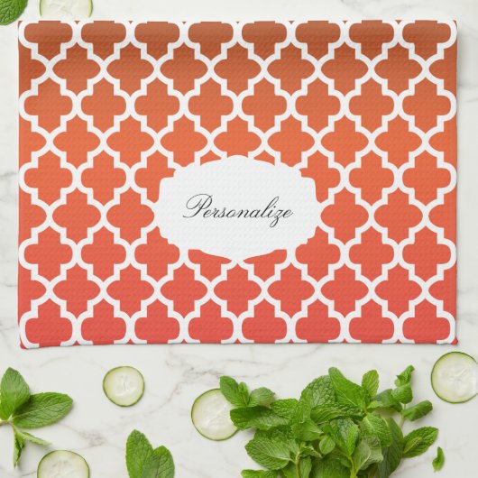 クローバーのオレンジ及びブラウンによって混ぜられる色 キッチンタオル (折り畳み)