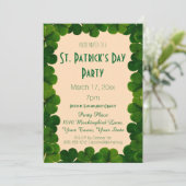クローバーのセントパトリックの日のパーティの招待状 招待状 (スタンド正面)