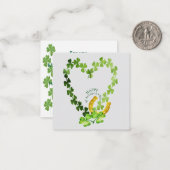 クローバーのハートのセントパトリックデー ノートカード (正面/裏面インサイチュ)