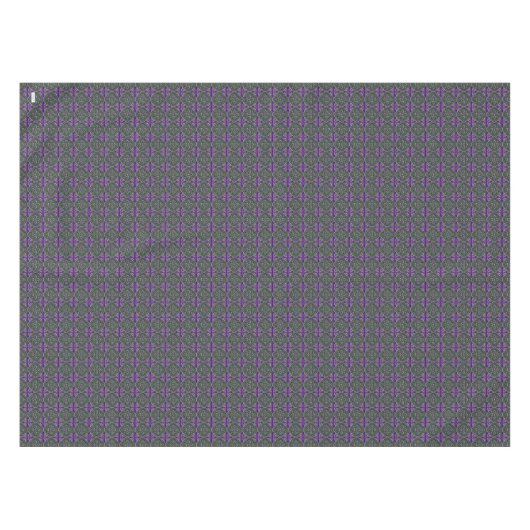 クローバーの十字緑および紫色 テーブルクロス (正面(横))