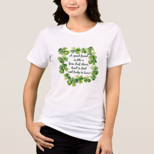 クローバーの友情の引用　よい友達　四つ葉のクローバー トライブレンドＴシャツ