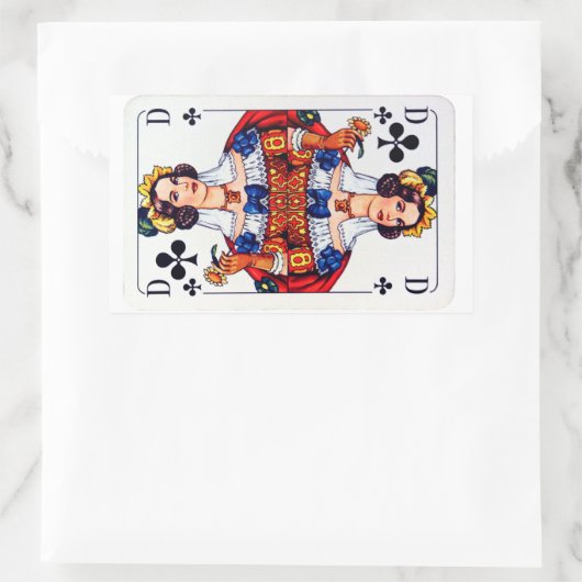 クローバーの女王のトランプのステッカー 長方形シール (バッグ)