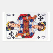 クローバーの女王のトランプのステッカー 長方形シール (正面)