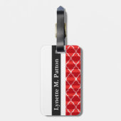 クローバーの影のストライプなモノグラム|の赤 ラゲッジタグ (裏面縦)