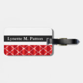 クローバーの影のストライプなモノグラム|の赤 ラゲッジタグ (裏面横)