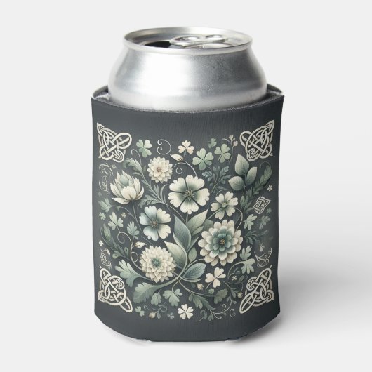 クローバーの結び模様の庭のささやき 缶クーラー (缶正面)